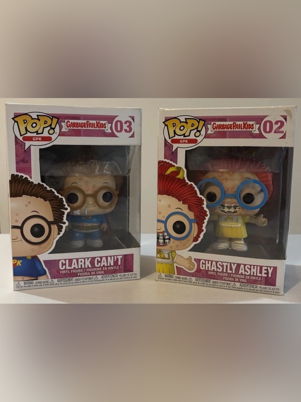 Funko Pop! Vinyl: Garbage Pail Kids - Clark Can't #3 Ghastly Ashley #2 In Boxes